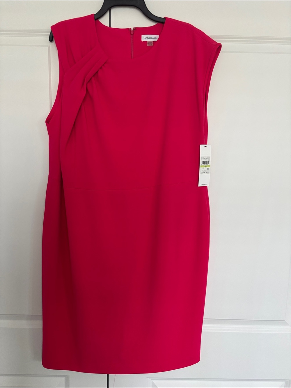 Calvin Klein Sleeveless Sheath Dress in Bright Fuchsia